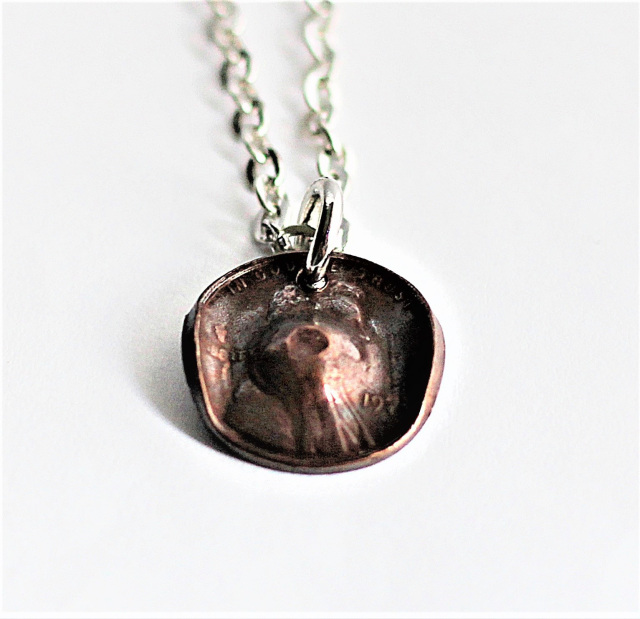 U.S. Dime Coin Necklace Layered Copper Pendant Handmade Mixed Metal  Hendywood